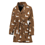 Cartoon Kulan Donkey Pattern Print Women's Bathrobe