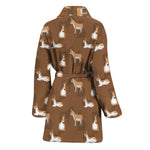 Cartoon Kulan Donkey Pattern Print Women's Bathrobe