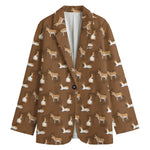 Cartoon Kulan Donkey Pattern Print Women's Blazer