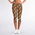Cartoon Kulan Donkey Pattern Print Women's Capri Leggings