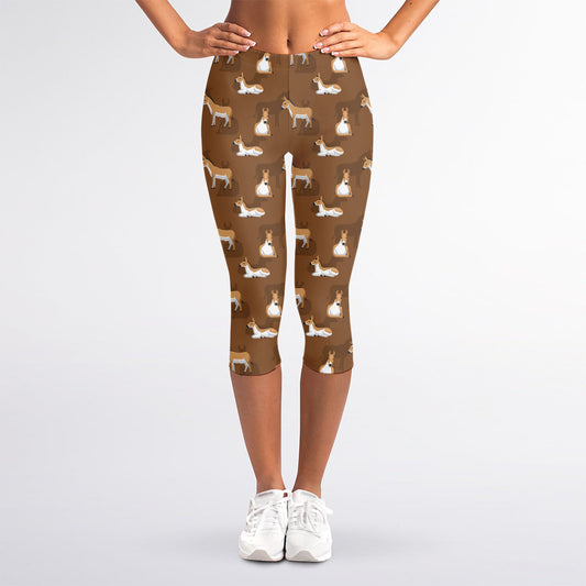 Cartoon Kulan Donkey Pattern Print Women's Capri Leggings