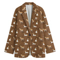 Cartoon Kulan Donkey Pattern Print Women's Cotton Blazer