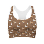 Cartoon Kulan Donkey Pattern Print Women's Sports Bra