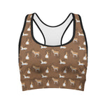 Cartoon Kulan Donkey Pattern Print Women's Sports Bra