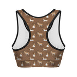 Cartoon Kulan Donkey Pattern Print Women's Sports Bra