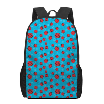 Cartoon Ladybird Pattern Print 17 Inch Backpack