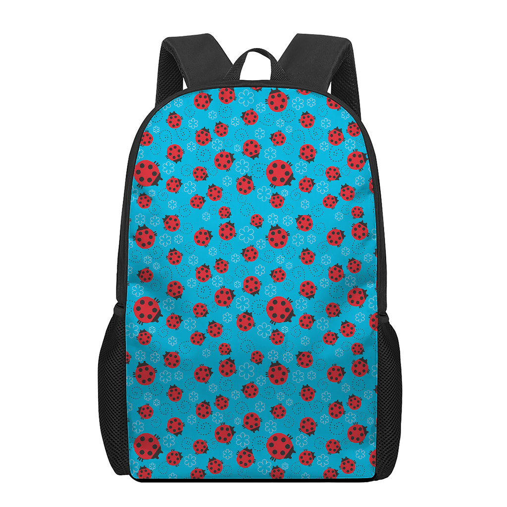 Cartoon Ladybird Pattern Print 17 Inch Backpack