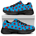 Cartoon Ladybird Pattern Print Black Chunky Shoes