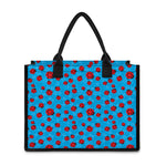Cartoon Ladybird Pattern Print Canvas Tote Bag