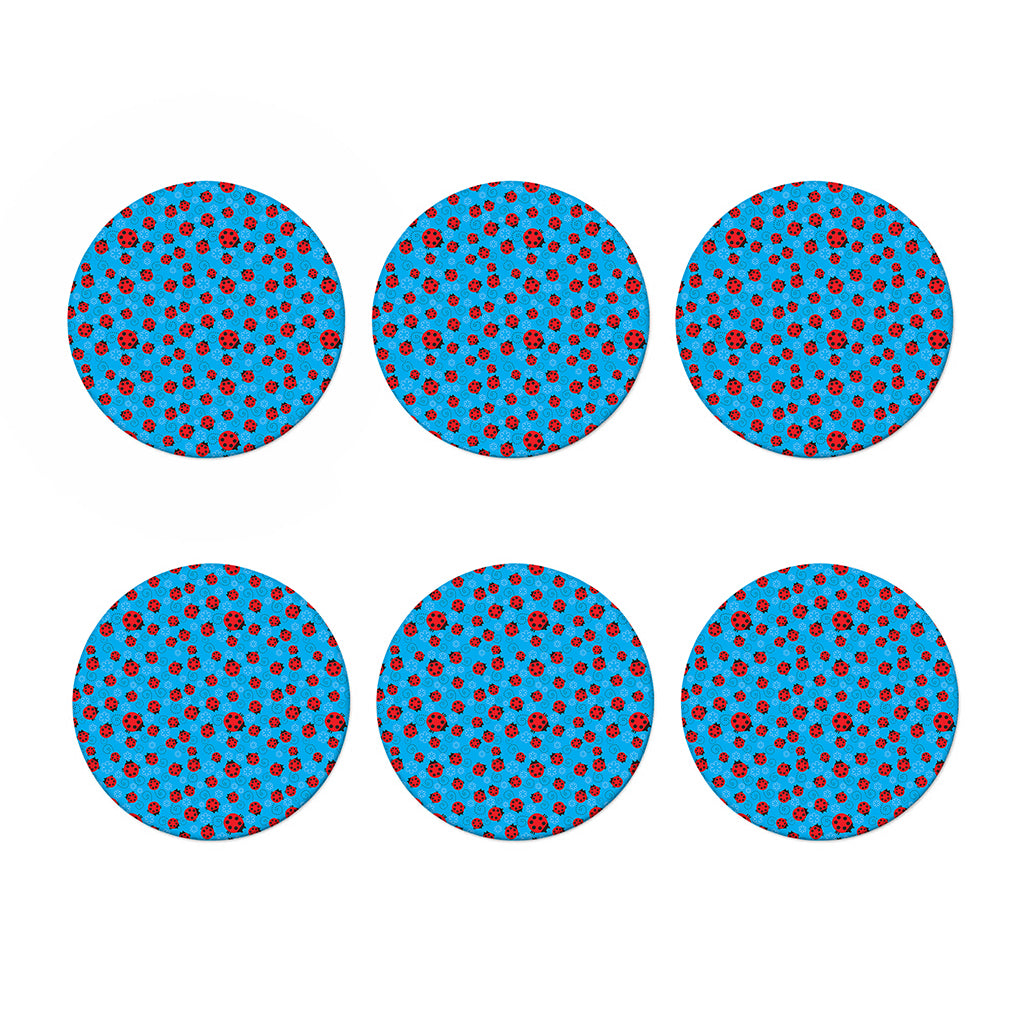 Cartoon Ladybird Pattern Print Coaster Set