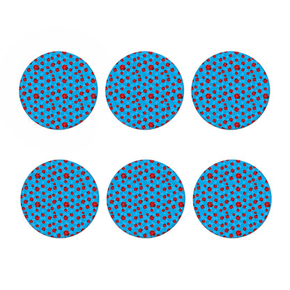 Cartoon Ladybird Pattern Print Coaster Set