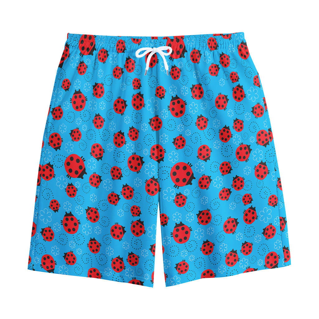 Cartoon Ladybird Pattern Print Cotton Shorts