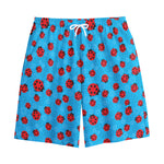 Cartoon Ladybird Pattern Print Cotton Shorts