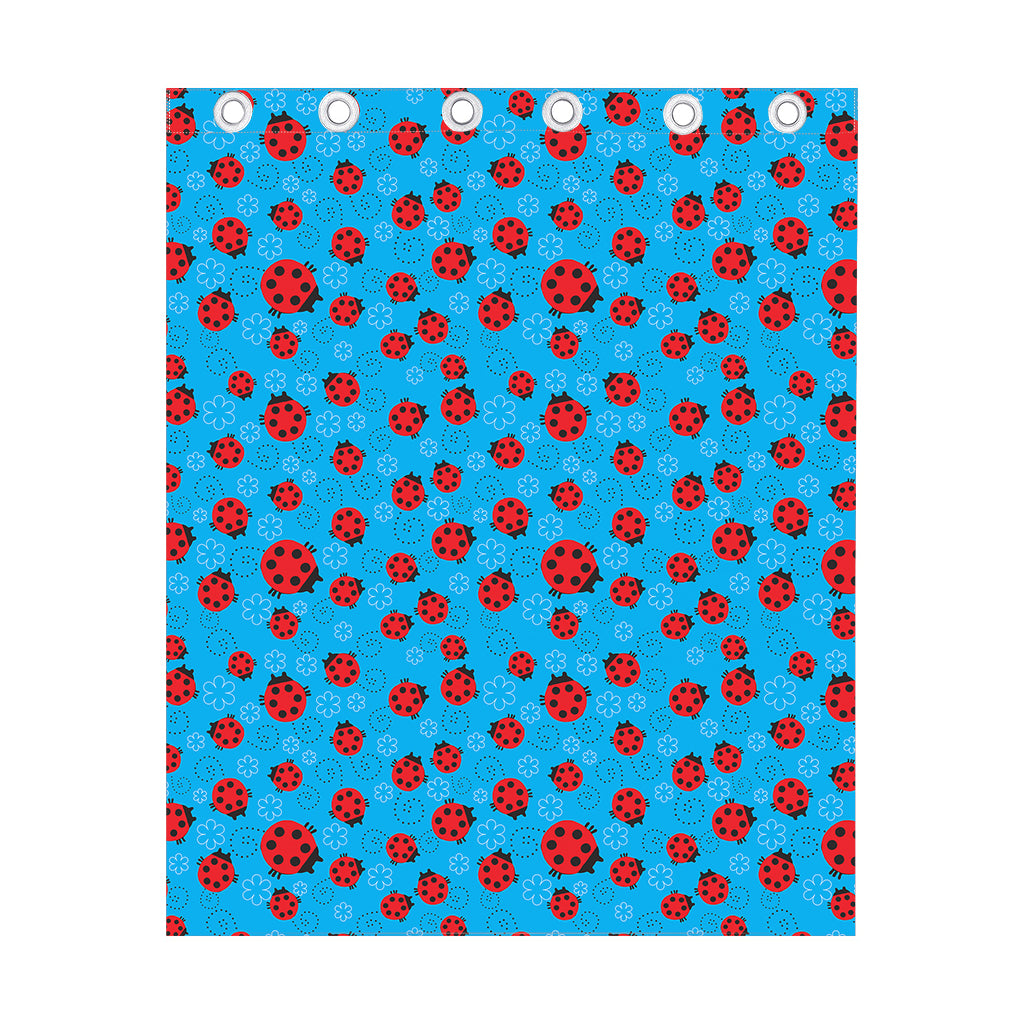 Cartoon Ladybird Pattern Print Curtain
