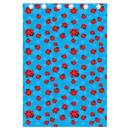 Cartoon Ladybird Pattern Print Curtain