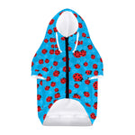 Cartoon Ladybird Pattern Print Dog Zip Up Hoodie