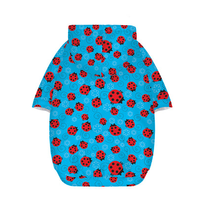 Cartoon Ladybird Pattern Print Dog Zip Up Hoodie