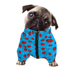Cartoon Ladybird Pattern Print Dog Zip Up Jacket