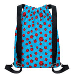 Cartoon Ladybird Pattern Print Drawstring Backpack