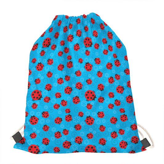 Cartoon Ladybird Pattern Print Drawstring Bag