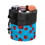 Cartoon Ladybird Pattern Print Drawstring Makeup Bag