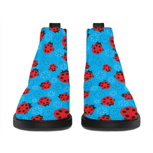 Cartoon Ladybird Pattern Print Flat Ankle Boots