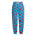 Cartoon Ladybird Pattern Print Fleece Lined Knit Pants