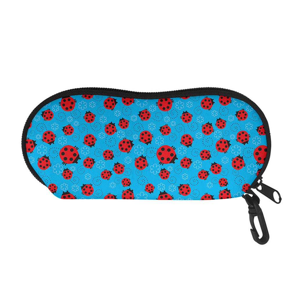 Cartoon Ladybird Pattern Print Glasses Case
