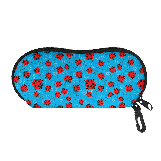 Cartoon Ladybird Pattern Print Glasses Case