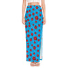 Cartoon Ladybird Pattern Print High Slit Maxi Skirt