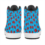 Cartoon Ladybird Pattern Print High Top Leather Sneakers