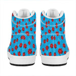 Cartoon Ladybird Pattern Print High Top Leather Sneakers