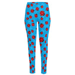 Cartoon Ladybird Pattern Print High-Waisted Pocket Leggings