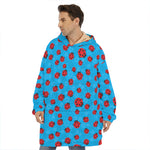 Cartoon Ladybird Pattern Print Hoodie Blanket