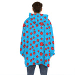Cartoon Ladybird Pattern Print Hoodie Blanket