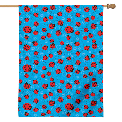 Cartoon Ladybird Pattern Print House Flag