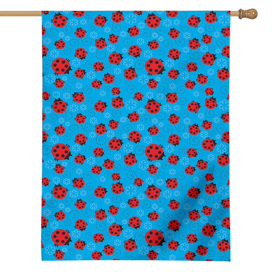 Cartoon Ladybird Pattern Print House Flag