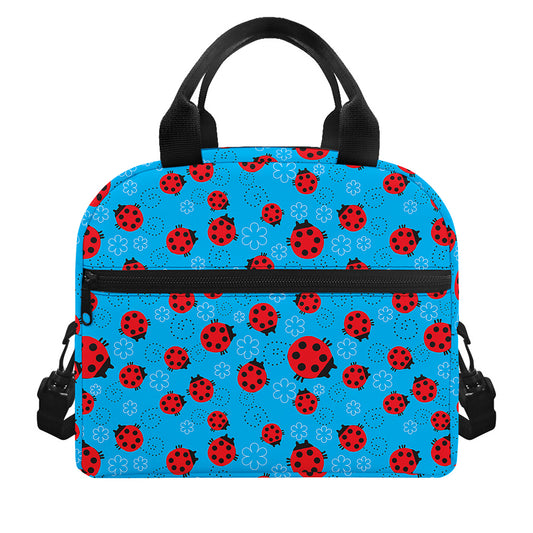 Cartoon Ladybird Pattern Print Insulated Lunch Bag