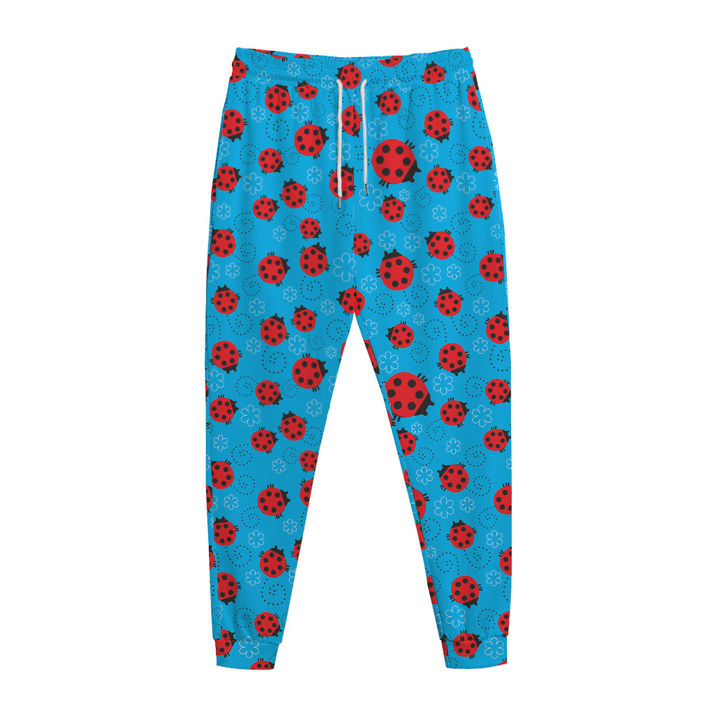 Cartoon Ladybird Pattern Print Jogger Pants