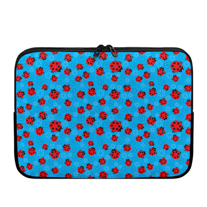 Cartoon Ladybird Pattern Print Laptop Sleeve