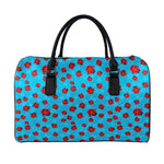 Cartoon Ladybird Pattern Print Leather Duffle Bag