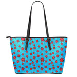 Cartoon Ladybird Pattern Print Leather Tote Bag