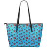 Cartoon Ladybird Pattern Print Leather Tote Bag