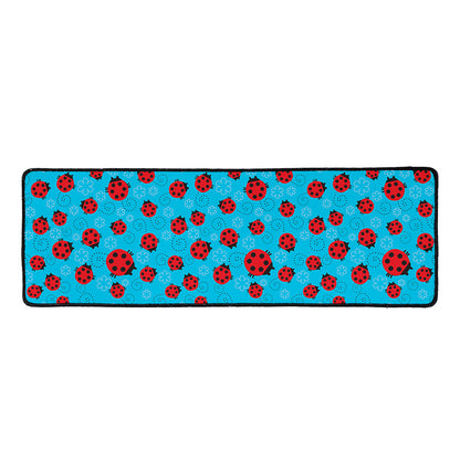 Cartoon Ladybird Pattern Print Long Kitchen Mat