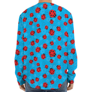 Cartoon Ladybird Pattern Print Long Sleeve Baseball Jersey