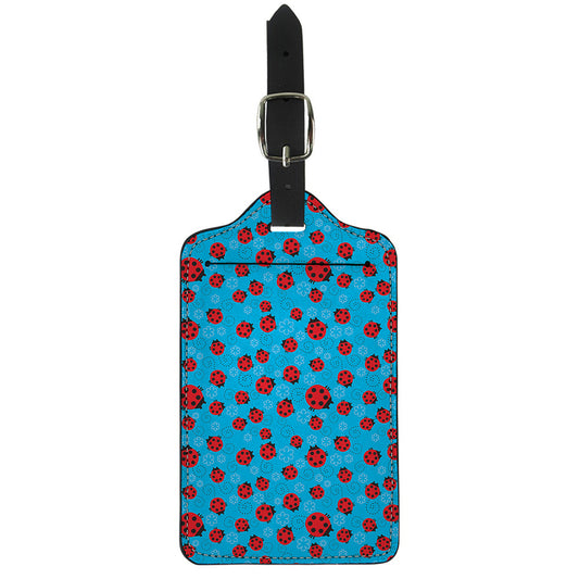 Cartoon Ladybird Pattern Print Luggage Tag