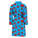 Cartoon Ladybird Pattern Print Men's Bathrobe