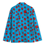 Cartoon Ladybird Pattern Print Men's Blazer