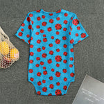 Cartoon Ladybird Pattern Print Men's Bodysuit