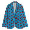 Cartoon Ladybird Pattern Print Men's Cotton Blazer